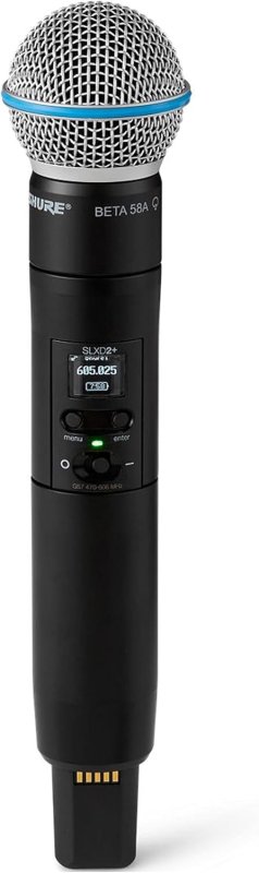 SHURE SLXD2 WIRELESS HANDHELD MICROPHONE TRANSMITTER WITH BETA58A CAPSULE FOR CLEAR SOUND