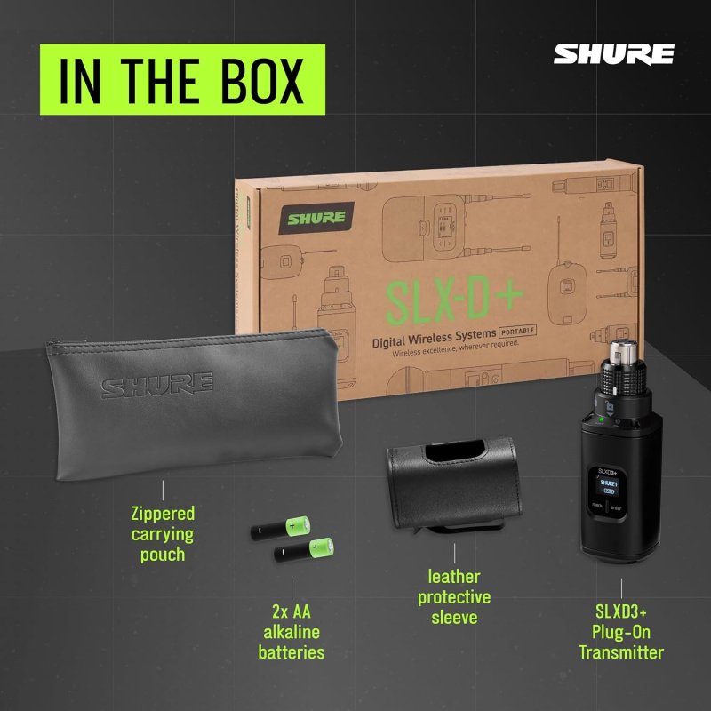SHURE SLXD3 WIRELESS PLUG-ON XLR TRANSMITTER FOR PROFESSIONAL AUDIO SYSTEMS