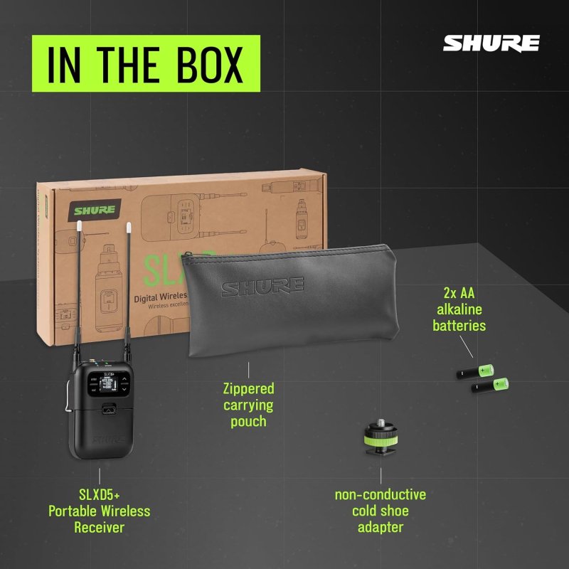 SHURE SLXD5 PORTABLE WIRELESS RECEIVER SINGLE-CHANNEL FOR PROFESSIONAL AUDIO SYSTEMS
