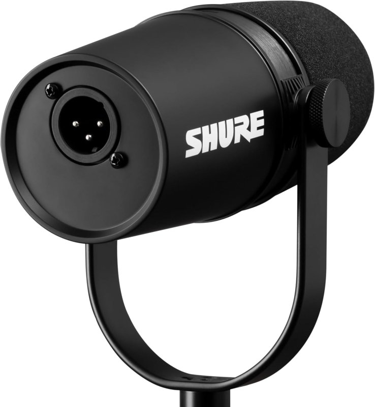 SHURE MV7X BLACK XLR DYNAMIC MICROPHONE FOR PODCASTING AND RECORDING