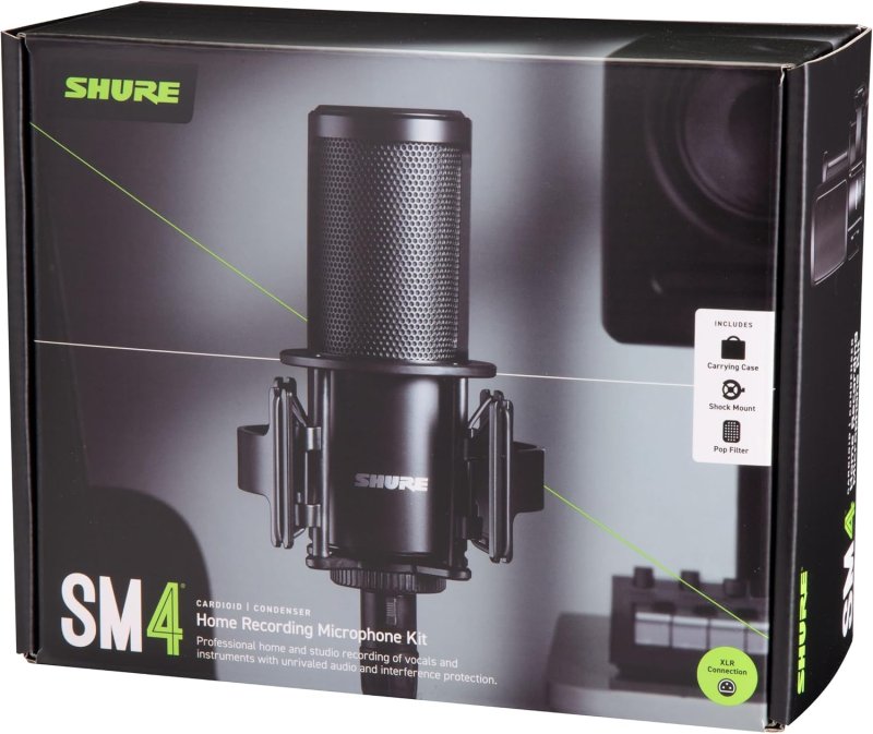 SHURE SM4 XLR STUDIO CONDENSER MICROPHONE KIT FOR PROFESSIONAL RECORDING AND STREAMING
