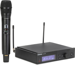 SHURE SLXD24 N8CB WIRELESS MIC SYSTEM WITH SLXD2 HANDHELD TRANSMITTER SLXD4 RACK RECEIVER