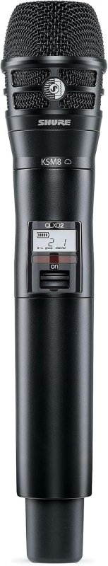 SHURE QLXD2 K8B HANDHELD WIRELESS TRANSMITTER WITH KSM8 VOCAL MIC CAPSULE FOR QLX-D SYSTEMS