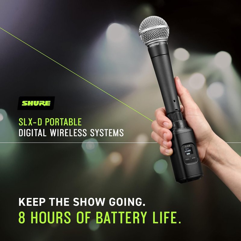 SHURE SLXD15 DIGITAL WIRELESS BODYPACK SYSTEM WITH SLXD1 TRANSMITTER SLXD5 RECEIVER H55