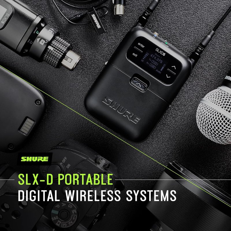 SHURE SLXD25 SM58 WIRELESS DIGITAL VOCAL MIC SYSTEM WITH SM58 MIC SLXD5 RECEIVER