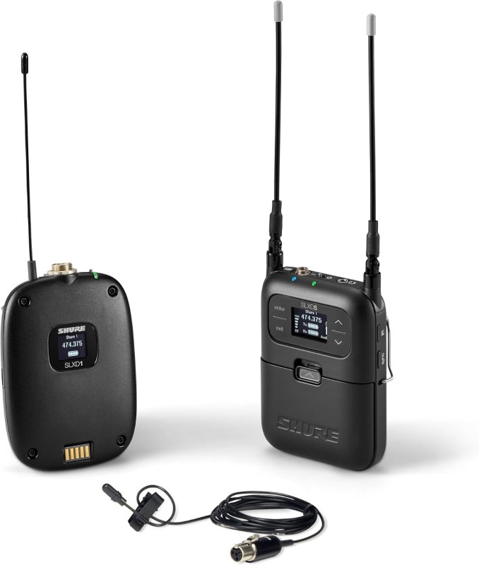 SHURE SLXD15 DL4B WIRELESS LAVALIER MIC SYSTEM WITH SLXD1 BODYPACK SLXD5 RECEIVER G58