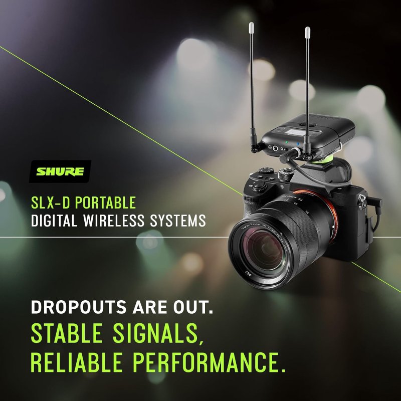 SHURE SLXD15 DL4B WIRELESS LAVALIER MIC SYSTEM WITH SLXD1 BODYPACK SLXD5 RECEIVER G58