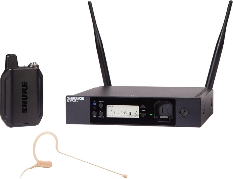 SHURE GLXD14R MX53 WIRELESS MICROPHONE SYSTEM WITH MX153 HEADSET, 12-HOUR BATTERY, 100FT RANGE