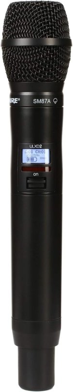 SHURE ULXD2 SM87 HANDHELD WIRELESS TRANSMITTER WITH SM87 VOCAL MIC CAPSULE FOR ULX-D SYSTEMS