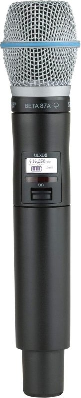 SHURE ULXD2 B87A HANDHELD WIRELESS TRANSMITTER WITH BETA 87A VOCAL MIC CAPSULE FOR ULX-D SYSTEMS