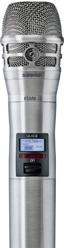 SHURE ULXD2 K8N HANDHELD WIRELESS TRANSMITTER WITH KSM8 VOCAL MIC CAPSULE FOR ULX-D SYSTEMS