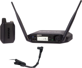 SHURE GLXD14 B98 WIRELESS CLIP-ON INSTRUMENT MICROPHONE SYSTEM FOR BRASS WOODWINDS, 12H BATTERY
