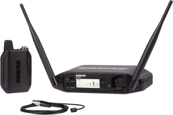 SHURE GLXD14 93 WIRELESS LAVALIER MIC SYSTEM FOR INTERVIEWS THEATER, 12-HOUR BATTERY, 100FT RANGE