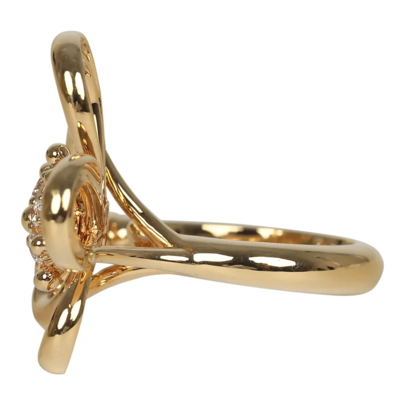 VAN CLEEF & ARPELS "FLOWER LACE" BETWEEN THE FINGER RING 18K YELLOW GOLD, DIAMONDS
