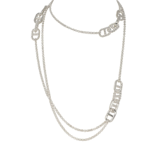 HERMèS CHAINE D'ANCRE ALEA II LONG NECKLACE STERLING SILVER