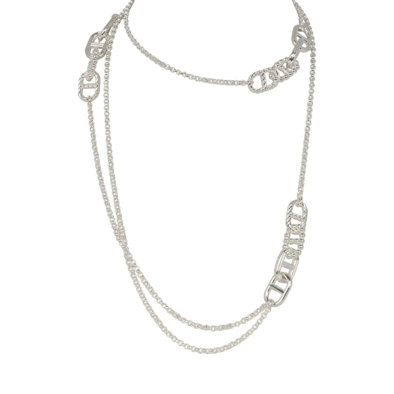 HERMèS CHAINE D'ANCRE ALEA II LONG NECKLACE STERLING SILVER
