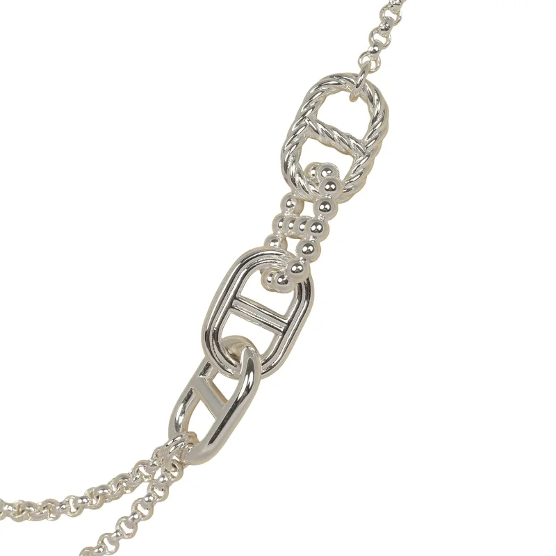 HERMèS CHAINE D'ANCRE ALEA II LONG NECKLACE STERLING SILVER