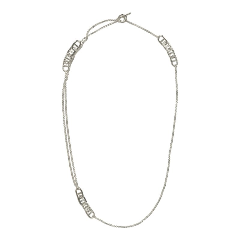 HERMèS CHAINE D'ANCRE ALEA II LONG NECKLACE STERLING SILVER