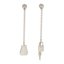 HERMèS KELLY CLOCHETTE EARRINGS DIAMONDS, WHITE GOLD