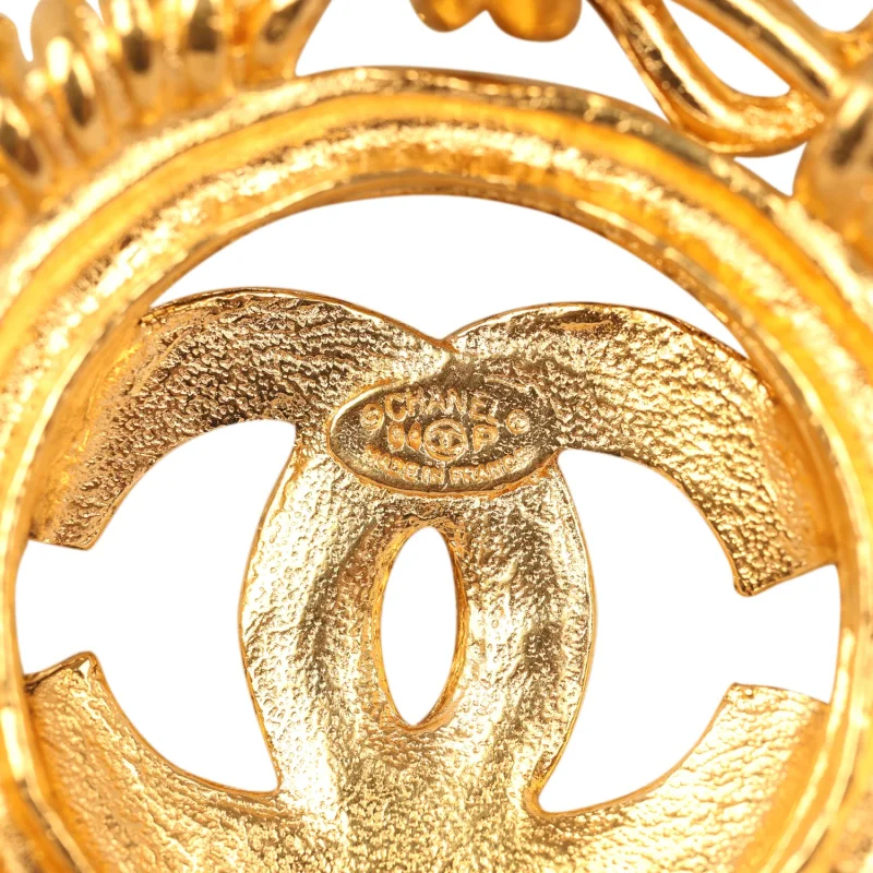 CHANEL CC MEDALLION CHUNKY CHAIN PENDANT NECKLACE GOLD PLATED HARDWARE