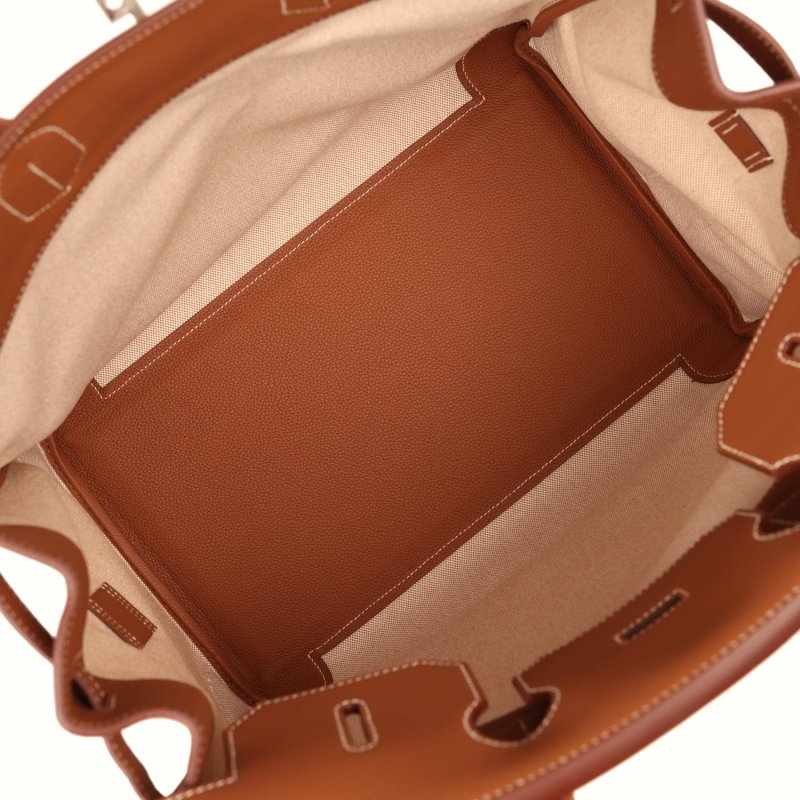 HERMèS BIRKIN CARGO HAC 40 GOLD TOGO, ECRU-BEIGE CARGO H CANVAS PALLADIUM HARDWARE