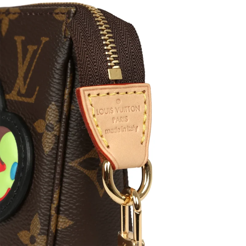 LOUIS VUITTON X TAKASHI MURAKAMI PANDA POCHETTE ACCESSORIES BROWN MONOGRAM GOLD HARDWARE