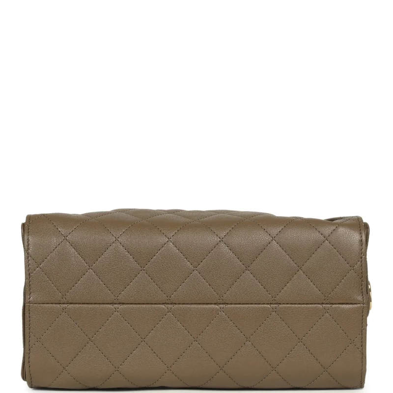 CHANEL SMALL 25 HOBO BAG DARK KHAKI CAVIAR GOLD HARDWARE