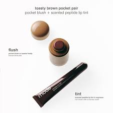 RHODE  POCKET PAIR LIMITED EDITION LIP + CHEEK SET COLOR: TOASTED TEDDY + ESPRESSO - A TOASTY BROWN PAIR