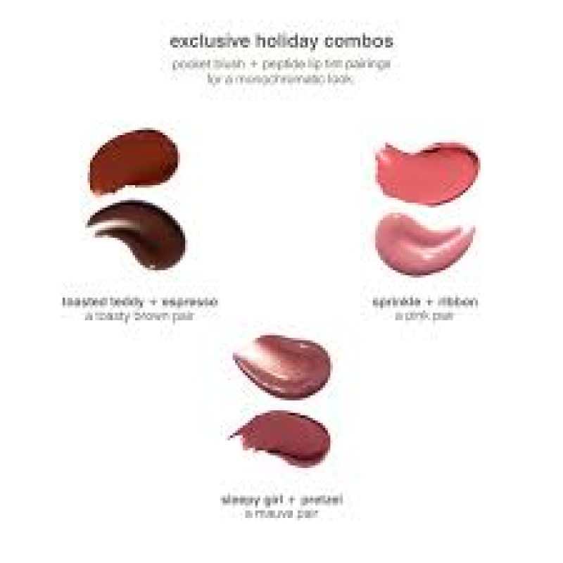 RHODE  POCKET PAIR LIMITED EDITION LIP + CHEEK SET COLOR: TOASTED TEDDY + ESPRESSO - A TOASTY BROWN PAIR