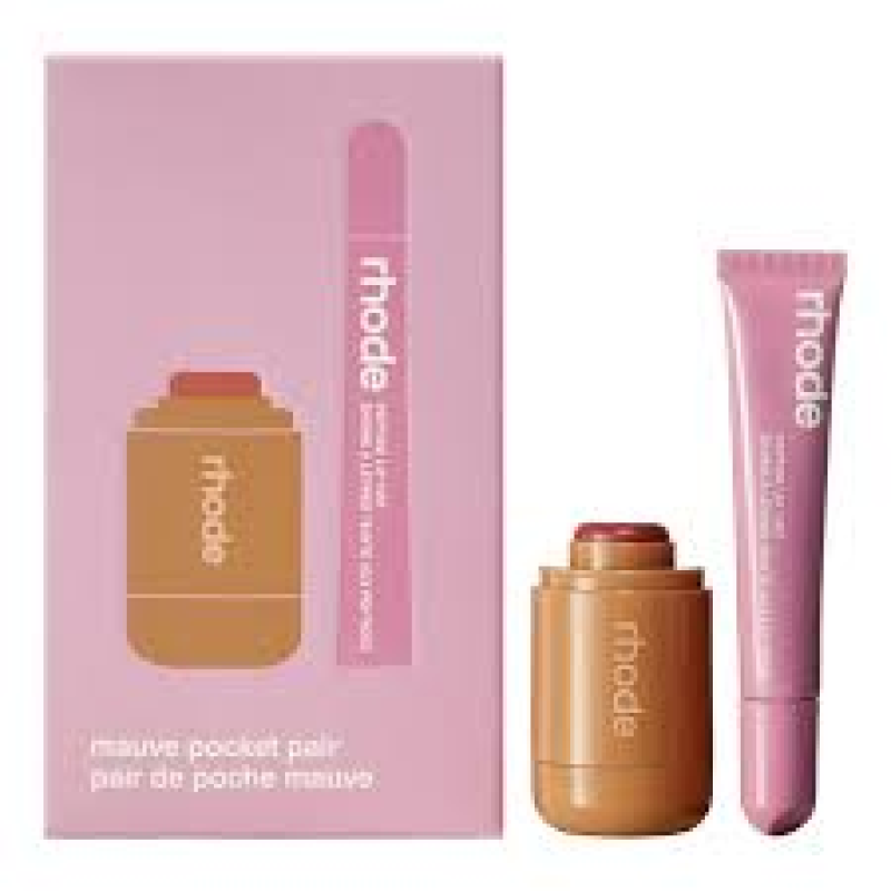 RHODE  POCKET PAIR LIMITED EDITION LIP + CHEEK SET COLOR: SLEEPY GIRL + PRETZEL - A MAUVE PAIR